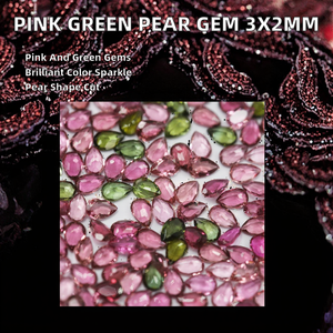 พลอยทัวร์มาลีนสีชมพูธรรมชาติทรงหยดน้ำขนาด 3x2 มม. สำหรับทำแหวน  ผ่านการอบสีด้วยความร้อน ให้สีเปลี่ยนได้/มีประกายไฟ - Product Image 2