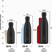 Flacon à vide thermique à double paroi en forme de cola de 350ml isolé mini bouteille d'eau en acier inoxydable noir mat 304 avec logo personnalisé