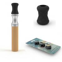 Bâtonnet inhalateur sans fumée en bois pour arrêter de fumer, dispositif d'inhalation aromatisé, embout en silicone réutilisable, capacité 5 ml, lot de 3, pratique