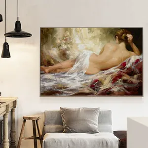 OEM Peintures à l'huile nues Art mural Décoration de chambre <span class=keywords><strong>Peinture</strong></span> Tableaux Hôtel Art mural décoratif de portraits de femmes nues - Product Image 4