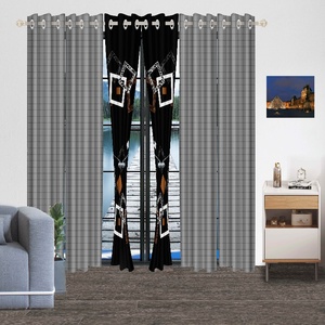 Tùy chỉnh thiết kế hiện đại Cửa sổ phẳng Rèm cửa với Tieback valances cho phòng khách cửa sổ mặc quần áo - Product Image 1