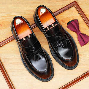 Chaussures habillées Oxford pointues faites à la main et personnalisées, avec lacets solides et fermeture supérieure, rehaussées pour hommes - Product Image 5