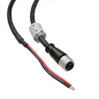Cable de alimentación/electrónica Alvin's Cables M12 T-Code de 4 pines hembra con extremo abierto, clasificación IP67, revestimiento de PVC, 1m, blindado para cadena de arrastre, para Cognex 3D