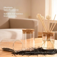 Diffuseur d'arômes minimaliste en verre borosilicate avec bouchon en liège – Pot transparent multifonctionnel pour parfum d'intérieur