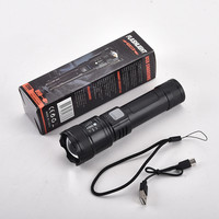 Lampe de poche à zoom télescopique P50 Batterie au lithium intégrée Chargement USB Lampe de poche de camping en plein air puissante