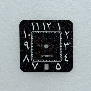 Cadran de montre carré en acier inoxydable 27 mm, mouvement NH35, design ciel nocturne, chiffres romains et arabes non lumineux, pièces durables - Product Image 2