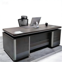Chicheng CL-1016 #   Table de conférence/salle à manger haut de gamme écologique avec panneau en placage, bordure en PVC, grain de tissu gris fer, style contemporain