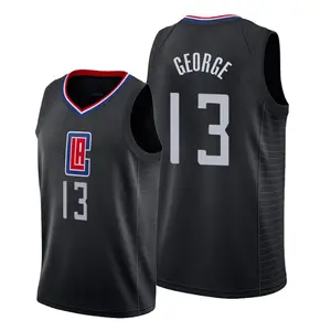 Grosir jersey basket gunting 13 # hitam jahitan jersey bordir untuk pria