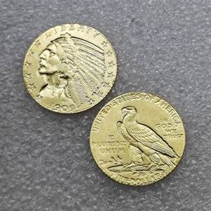 Pièces de monnaie commémoratives de 5 dollars des États-Unis de 1907 à 1929, « Indian Head - Quarter Eagle », cadeaux, décoration de la maison - Product Image 2