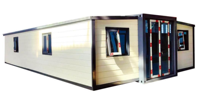 Maisons mobiles préfabriquées pliables et extensibles de 40 pieds, maisons modulaires en acier léger, écologiques, avec chambre et salle de bain