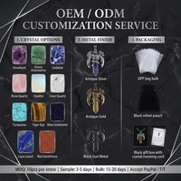 Pendentif Aile de Dragon en Cristal Naturel, Cadre Dragon en Argent Vieilli, Améthyste, Œil de Tigre, 11 Options de Pierres, Mystique, Hommes, Vente en Gros, OEM