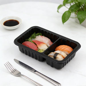 Barquette en plastique PP jetable noire Fresh Lock pré-fabriquée pour viande, plat de canard braisé, pieds de <span class=keywords><strong>poulet</strong></span>, à emporter, procédé de thermoformage - Product Image 2