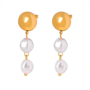 DAIHE Fashion Exaggerated Pearl Crystal Metal Dangle Drop Earrings Set Vintage Acrylic Butterfly Tassel Stud Hoop Earrings Jewel