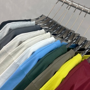 เสื้อยืดโอเวอร์ไซส์ทรงบ็อกซี่ ผ้าฟลีซคอตตอน 100% หนัก 400GSM สไตล์สตรีทแวร์  แบบเรียบ  สำหรับทุกเพศ  ใส่ได้ในฤดูร้อน  รับผลิตตามสั่ง  OEM ODM คอกลม - Product Image 3