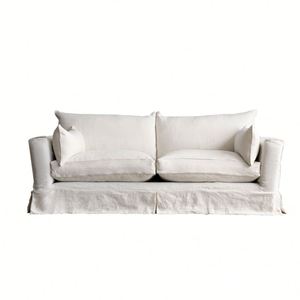 Sofá Moderno de Lino y Algodón Estilo Nórdico, Desmontable y Lavable, para Casa o Apartamento, Sofá de Tres Plazas, Sofá Recto Informal, Personalizable - Product Image 1