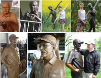 Estatua de Retrato de Tamaño Real en Bronce Personalizada, Escultura Realista con Acabado Metálico Pulido para Decoración de Jardín, Villa o Propiedad