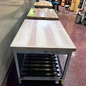 Commercial Kitchen Stainless Steel <strong>Work</strong> <strong>Table</strong> Wooden Cutting Board 500kg/m Load Capacity Self-Cleaning Coating for Hotels - Product Image 4