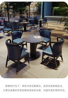Fournisseur de meubles pour hôtels et restaurants, couleur/taille personnalisable, durable, style moderne minimaliste, table et chaises en bois massif avec plateau en marbre