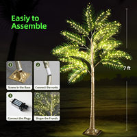 Arbre de coco artificiel lumineux pour scène de fête, écologique, 560 LED, hauteur personnalisable 1,5m/2,1m, aménagement paysager de cour