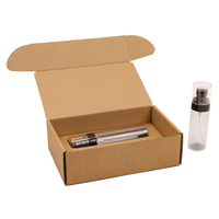Boîtes auto-élevables en carton kraft recyclé sur mesure pour bouteilles en verre de 50 ml/100 ml, avec doublure en papier brun et logo personnalisé