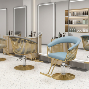 Sillón de Barbería Hidráulico Plegable de Metal con Altura Ajustable, Muebles de Salón de Belleza de Lujo - Product Image 1