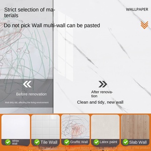 Pegatinas de pared de mármol de imitación de PVC autoadhesivas-modernas impermeables para decoración de pared de salón de cocina - Product Image 3