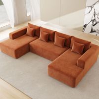Canapé en éponge compressée du fabricant moderne avec tissu anti-rayures pour chat orange Meubles de salon emballés sous vide Spot transfrontalier