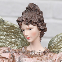 Ornement d'ange de Noël 2026 de 40 cm, paillettes roses, décoration de sommet d'arbre de Noël, décoration pour la maison et les fêtes