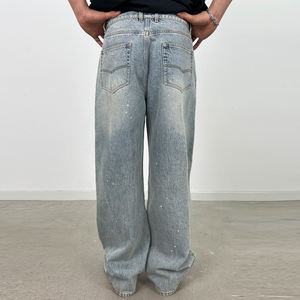 <span class=keywords><strong>Pantaloni</strong></span> <span class=keywords><strong>Jeans</strong></span> <span class=keywords><strong>Cargo</strong></span> da <span class=keywords><strong>Uomo</strong></span> 100% Cotone di Alta Qualità Stile Casual Vestibilità Baggy del Produttore con Lavaggio Enzimatico - Product Image 3