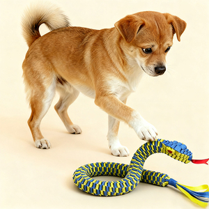 Jouet pour chien en corde de polypropylène durable, interactif, élastique, pour la dentition, la santé bucco-dentaire, l'intérieur et l'extérieur, pour le fitness et le jeu de rapport - Product Image 3