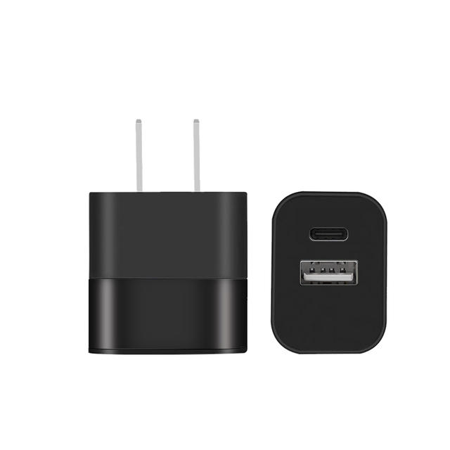 USB C Wall Charger 2.4A Dual Ports USB A+C Cell Phone Chargers Fast Charging Travel Adapter