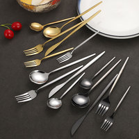 Ensemble Couverts Or de Luxe en Gros pour Hôtels, Fourchettes, Couteaux et Cuillères en Acier Inoxydable, Service de Table Complet pour Restaurants