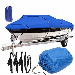 Bâche de bateau robuste bleue 210D pour bateaux à coque en V de 11-13 pieds/14-16 pieds/17-19 pieds/20-22 pieds, idéale pour la navigation rapide et les sports nautiques, imperméable et anti-poussière - Product Image 2