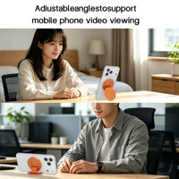 Support de téléphone magnétique rotatif à 360° avec logo personnalisé, support pliable en aluminium fin, poignée de téléphone pour iPhone Samsung Android