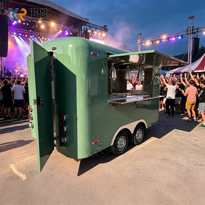 Remorque alimentaire en métal vert à <span class=keywords><strong>prix</strong></span> d'usine, remorque de concession personnalisée, cuisine mobile, remorque de vente de café, glaces et nourriture de rue - Product Image 3