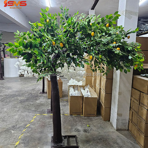 Árbol de Limón Artificial Realista Personalizado SMS, Árbol de Frutas Falsas <span class=keywords><strong>Grande</strong></span> con Follaje Verde para Exhibición Comercial y Fondo Fotográfico - Product Image 1