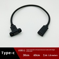 Câble d'extension de données USB 3.1 Type-C Femelle-Femelle avec trous de fixation pour téléphones portables et ordinateurs portables, transfert de données rapide