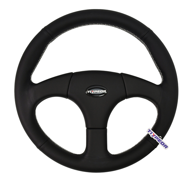 Racing PU Game Steering Wheel 350mm Universal 14inch Steering Wheels Black Leather