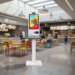 หน้าจอสัมผัส Hunghui ขนาด 32 นิ้ว ความละเอียด 1920x1080 เครื่องสั่งอาหารและชำระเงินด้วยตนเองสำหรับร้านอาหาร พร้อมขาตั้งพื้น ระบบปฏิบัติการ Windows SDK - Product Image 1