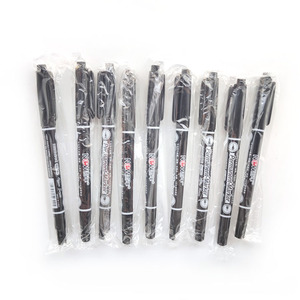 High Quality <b>Refillable</b> <b>Ink</b> Marker Pens Dual Head Fine Tip Waterproof Permanent Markers for Office Use - Product Image 3