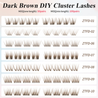 Cils en grappe, extensions de cils sous les cils, volume 3D éventailé, courbure C, aspect naturel, faux cils, tenue 7-15 jours