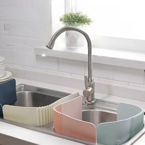1 pièce Barrière anti-éclaboussures réglable pour évier de cuisine, pour le lavage des légumes et le drainage, accessoires de cuisine - Product Image 1