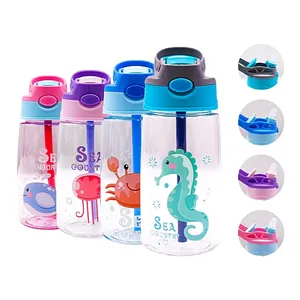 Gobelet à eau pour enfants dessin animé créatif enfants gobelets d'alimentation avec pailles bouteilles d'eau étanches bouteille d'eau portable pour enfants