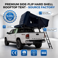 Tente de toit rigide pliable à ouverture latérale pour camping en extérieur, 4x4, tout-terrain, overland