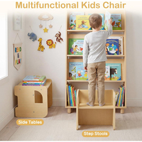 Bureau d'activités pour enfants à hauteur réglable, table et chaise Montessori avec tableau noir