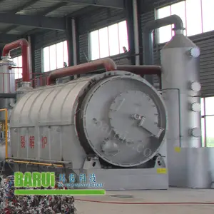 high efficient automatic discharging process waste plastic tyre msw pyrolysis plant for sale