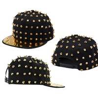 Casquette de baseball snapback à rivets punk, personnalisable avec logo brodé, style hip-hop à visière plate, vente en gros