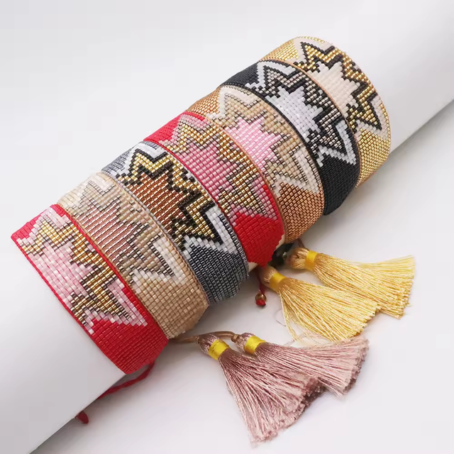 Hot Selling Gold Plated Brass Bohemian Ethnic Handmade Miyuki Wristband Bracelets Women Men Multicolor Woven Seed Beads Gift