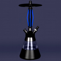 Chicha arabe moderne en aluminium de haute qualité, très vendue, avec un seul tuyau, accessoires complets, éclairage LED écologique