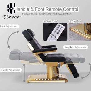 Cama de Masaje Eléctrica de Alta Calidad con Base Metálica Dorada Control de Pie y 3 Motores Cama <span class=keywords><strong>Facial</strong></span> de Color Personalizado para Salón de Belleza - Product Image 3